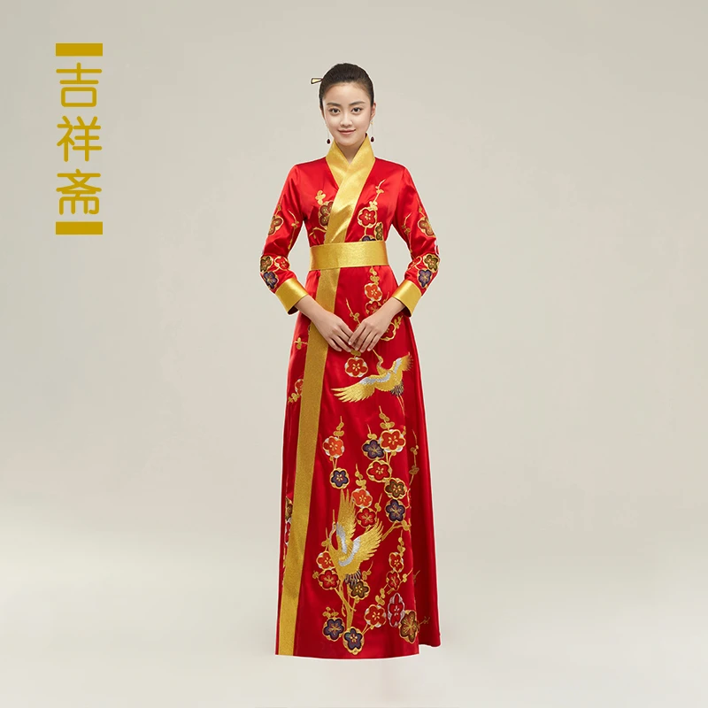 吉祥斋女装百鸟朝凤长上衣重工凤凰盘金刺绣桑蚕丝国风礼服正品