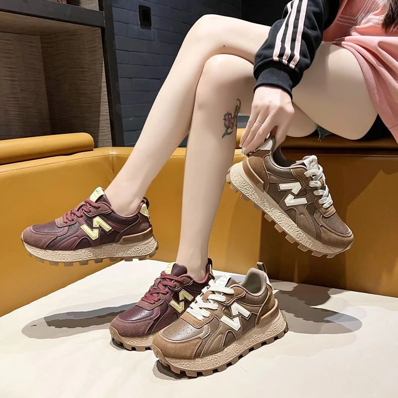 虞美人秋冬季新款xh时尚百搭真皮阿甘鞋秀气复古德训鞋休闲鞋2952