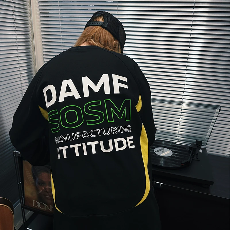 SoWhat制衣间秋冬新品创意设计纯棉长袖男赛车服潮流百搭男女情侣