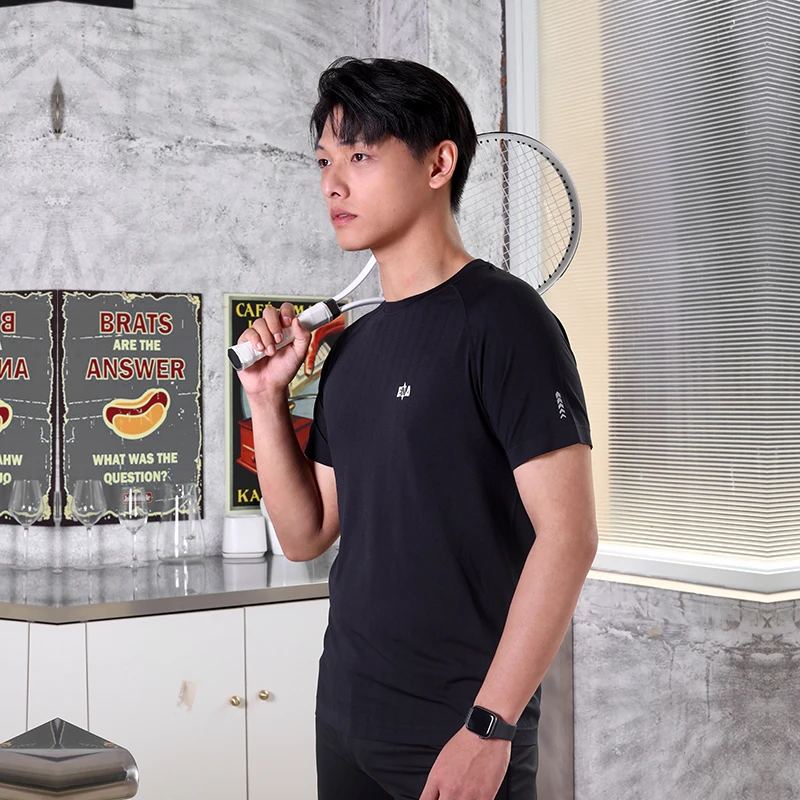 男士夏季透气休闲宽松跑步情侣排汗T恤 2406