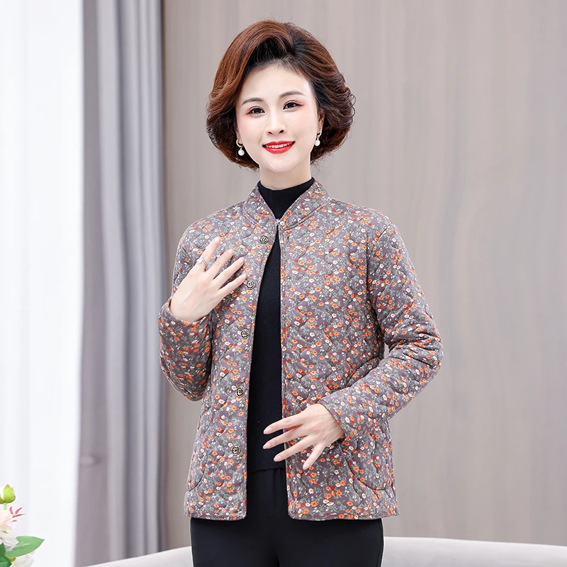 小个子妈妈秋冬装小棉袄加厚羊羔绒短款女装奶奶棉衣外套大码老人