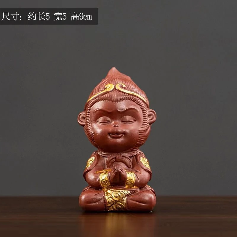 紫砂朱泥祈福悟空茶宠摆件 G415
