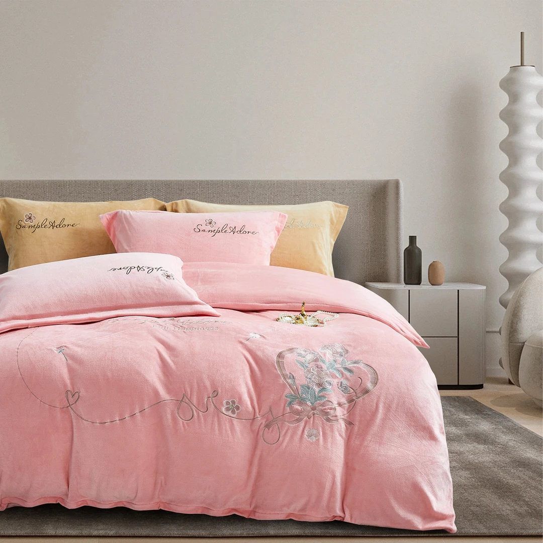 富丹罗-宝宝绒-冬季专用新品 高端保暖绣花四件套 婴儿绒