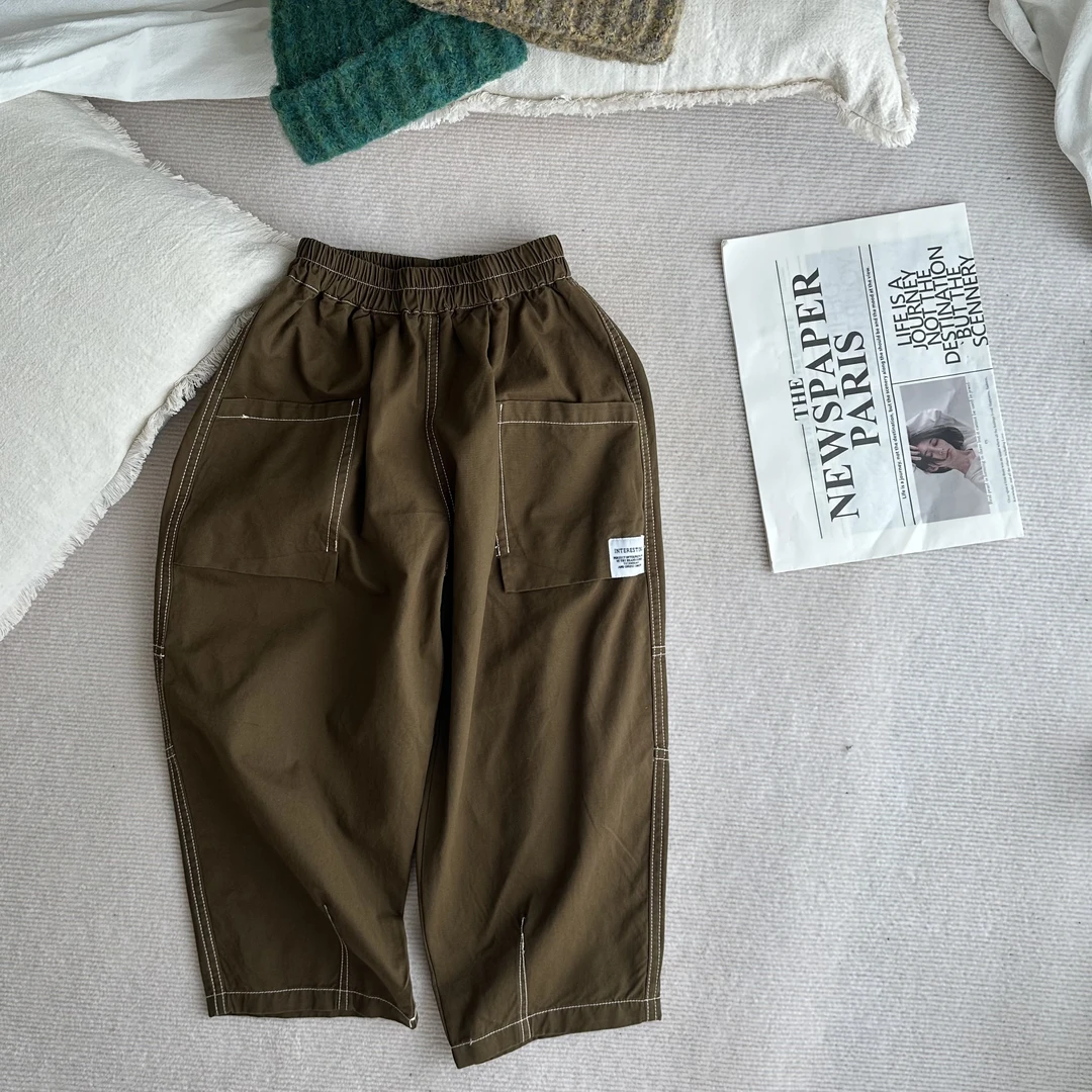 哦哦乐自制 秋款工装裤立体踩线