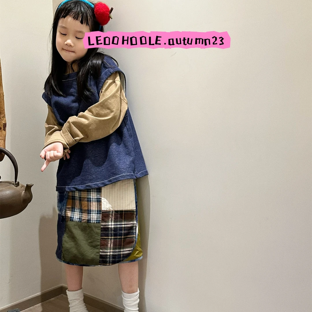 LEOOHOOLE | 哦哦乐 重工匠心系列 民族复古拼接撞色百家布半身裙