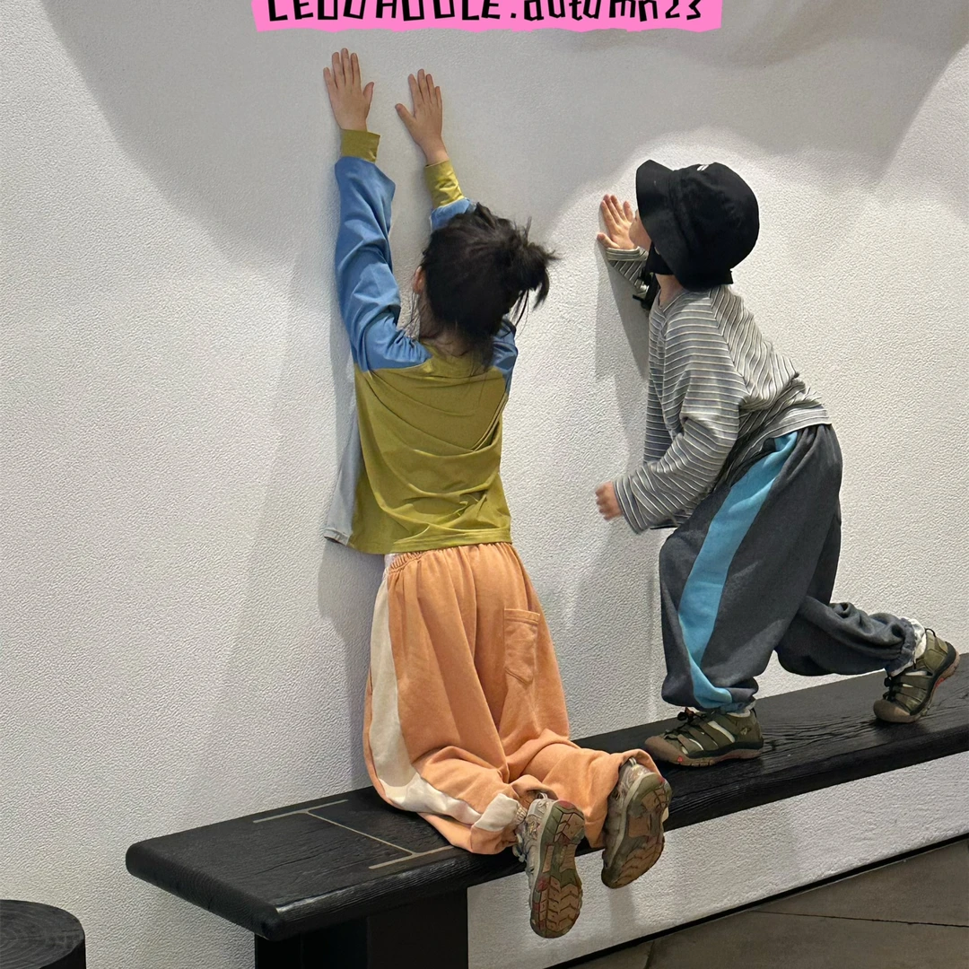 LEOOHOOLE | 哦哦乐 高克重 侧边撞色束脚口运动裤 上学神裤推荐