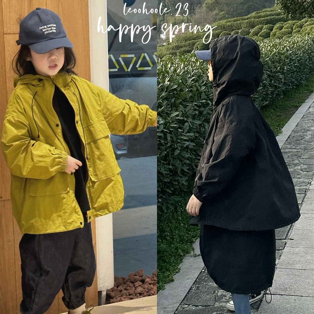 LEOOHOOLE | 哦哦乐 酷黑极简 露营登山防风连帽薄外套风衣亲子