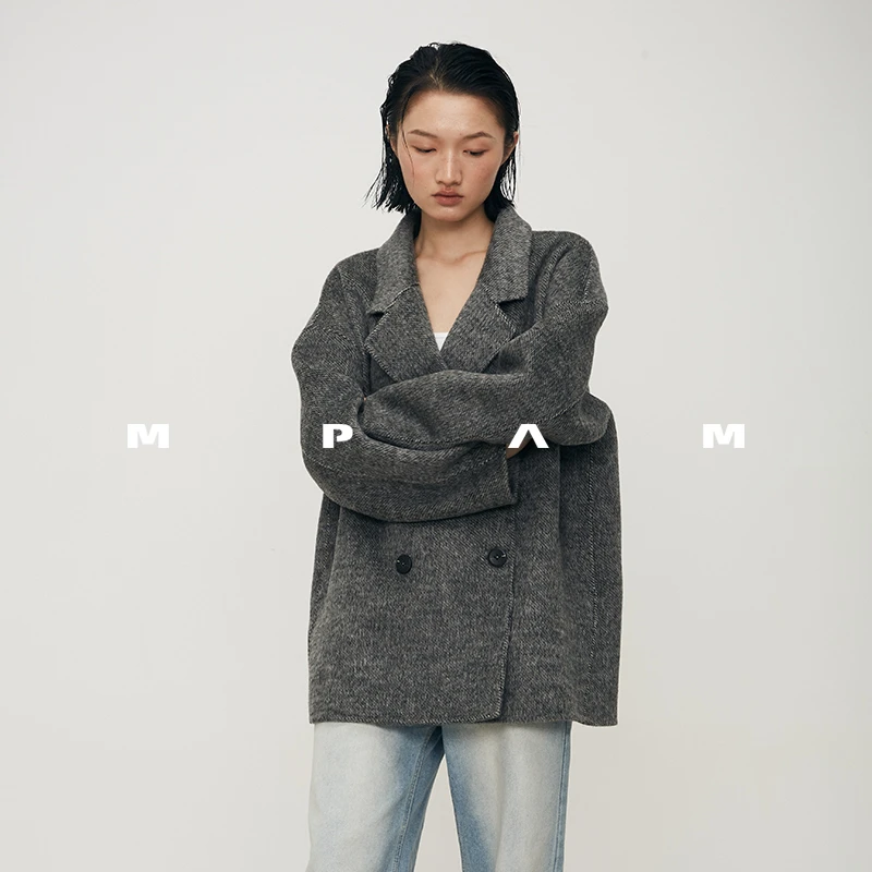 【MPAM】绵羊毛羊驼毛双面呢大衣S/M多色6199
