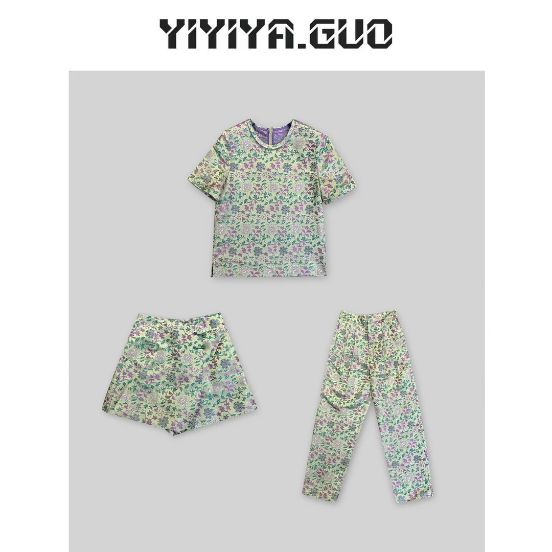 yiyiya.Guo艺艺吖/【蔓草龙纹】短袖上衣➕裤裙+裤子20241273