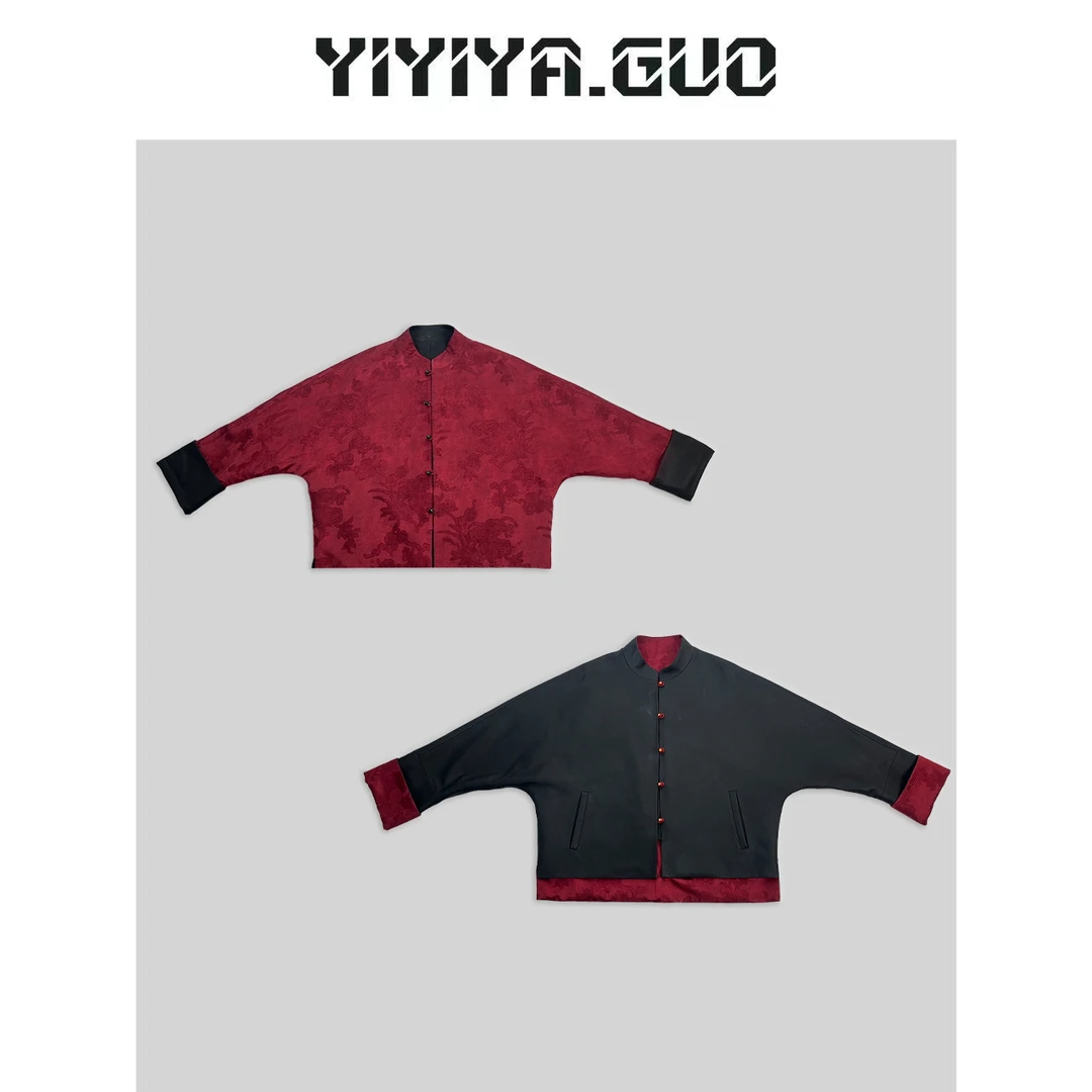 yiyiya.Guo艺艺吖/【高奢线·一览芳华】黑色红色双面穿皮衣20242215