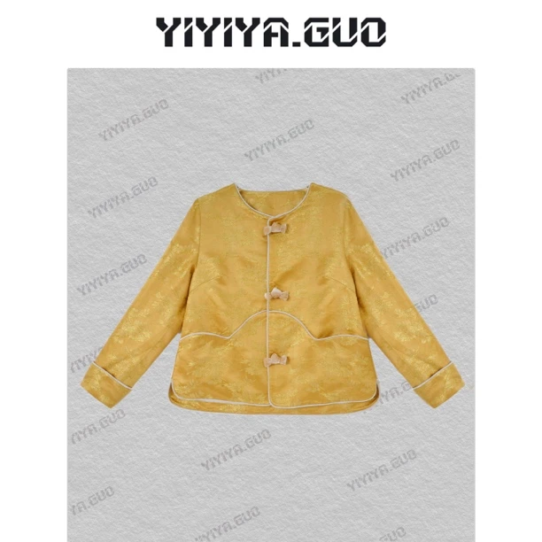 yiyiya.Guo【山茶漫记】艺艺吖新中式中国风圆领长袖上衣25SS0118