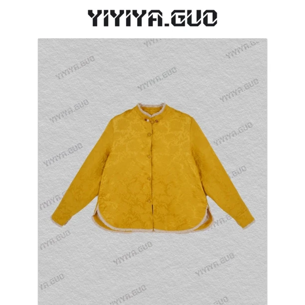 yiyiya.Guo艺艺吖【花为喜】新中式中国风立领提花上衣20243046