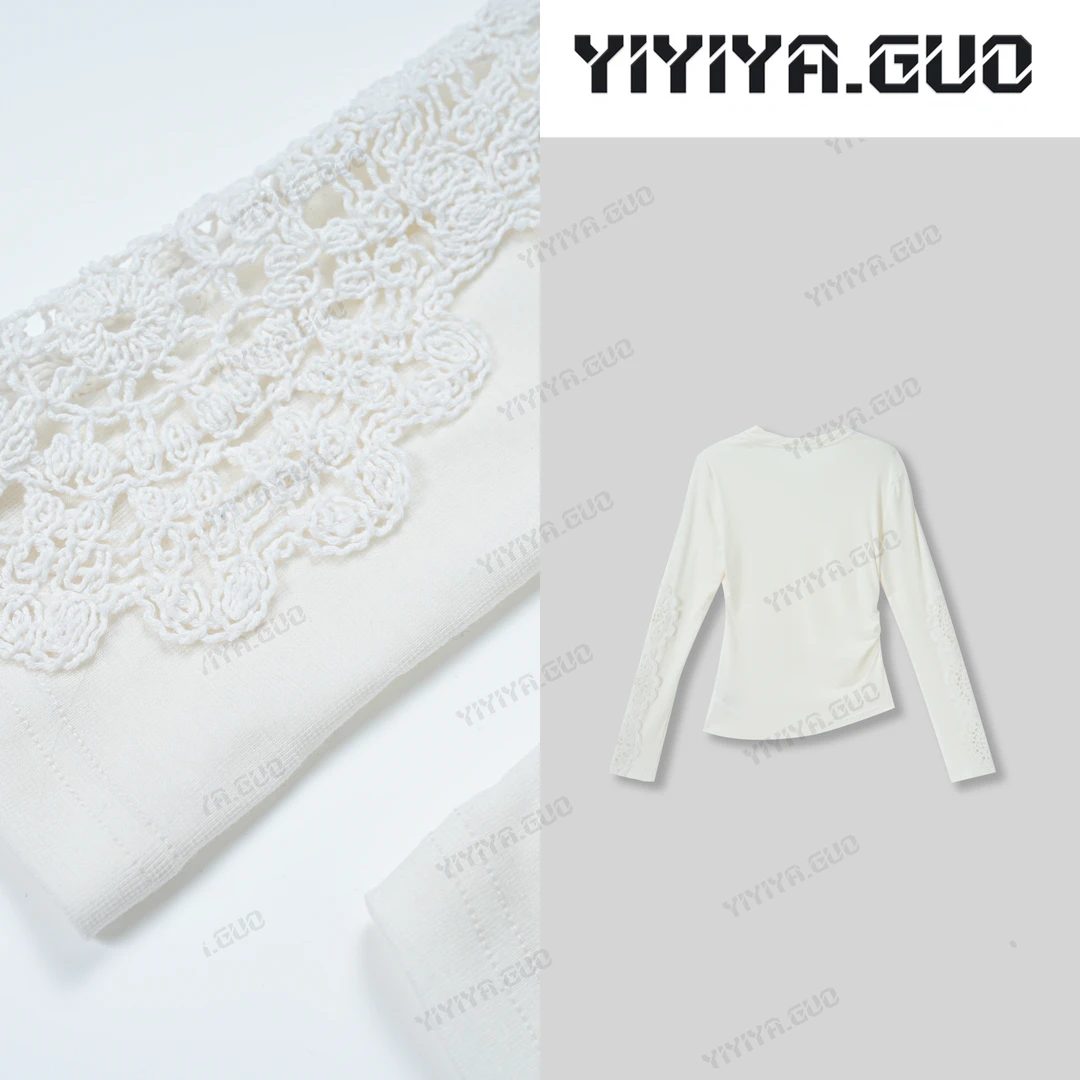 yiyiya.Guo艺艺吖【云朵】新中式显瘦修身刺绣提花上衣20242795