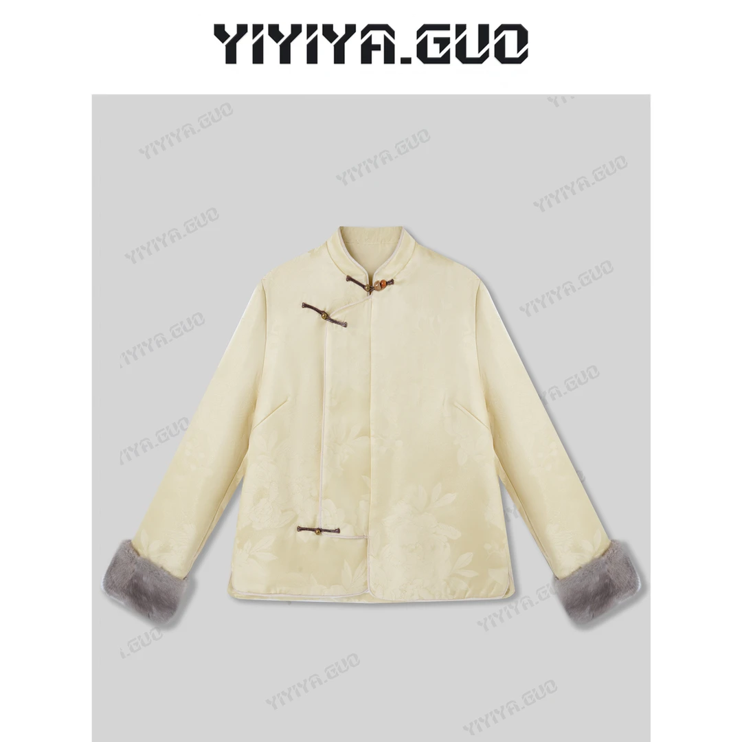 yiyiya.Guo艺艺吖【燕麦暖咖】新中式中国风立领提花外套20242963