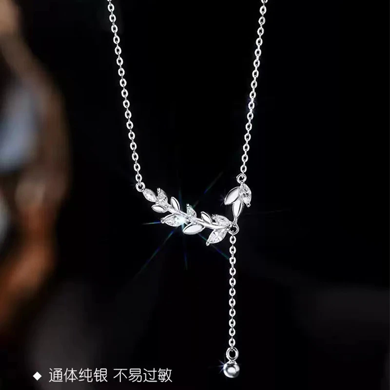 坠链均925银 纯银麦穗项链女森系小众设计轻奢高级感气质百搭坠链