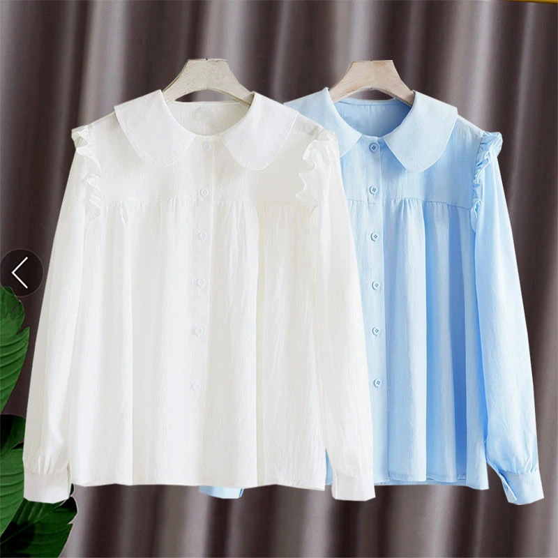 女童衬衫2025春秋装新款中大儿童学生秋装白色衬衣薄外套百搭上衣