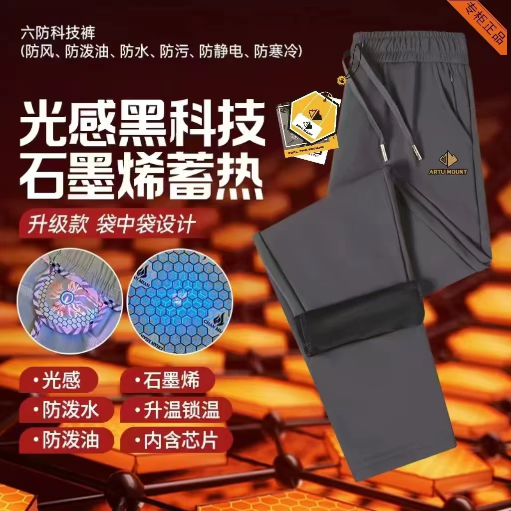 运动裤加绒加厚(护膝护腰4个口袋，袋中袋)男女同款