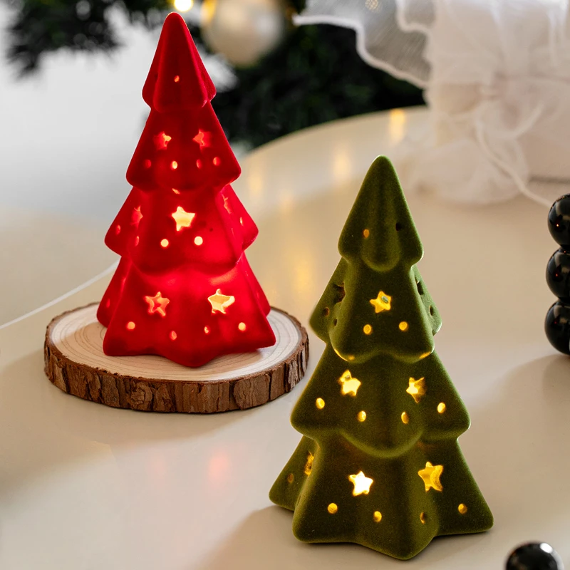 2025新款桌面迷你小发光树圣诞树圣诞节装饰品摆件氛围装饰灯布置
