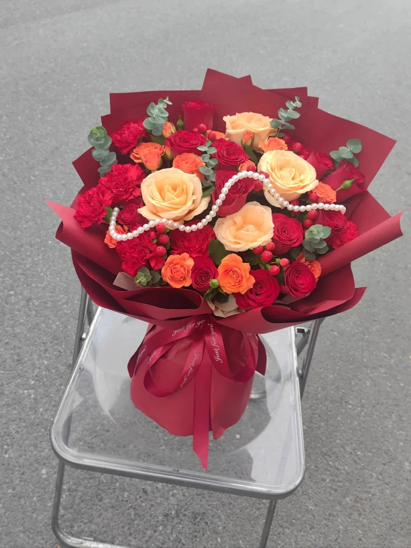 组合套餐2 辉煌10枝 高原红10枝 橙芭比5枝火焰兰一把斗南鲜花