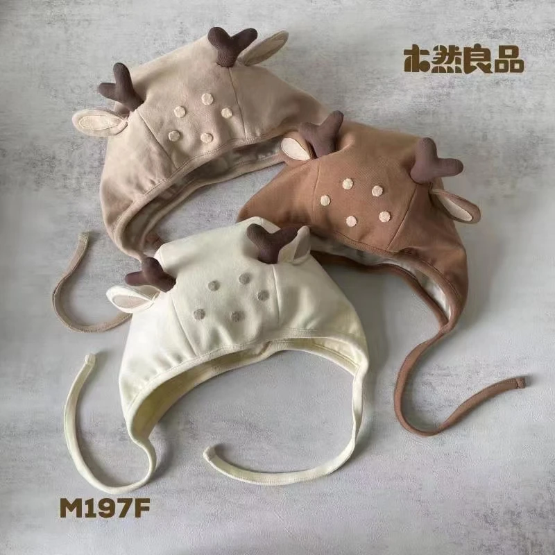 木然良品宝宝帽子2023秋季新款男女宝可爱小动物护耳帽M197F