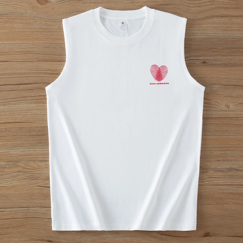 重磅纯棉男士无袖背心运动健身夏季宽松无袖圆领坎肩潮流时尚休闲