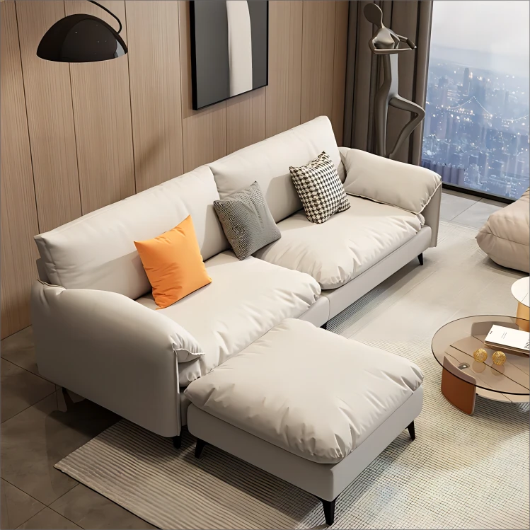 客厅免洗科技布皮艺家用小户型三人双人北欧简约现代出租房屋公寓