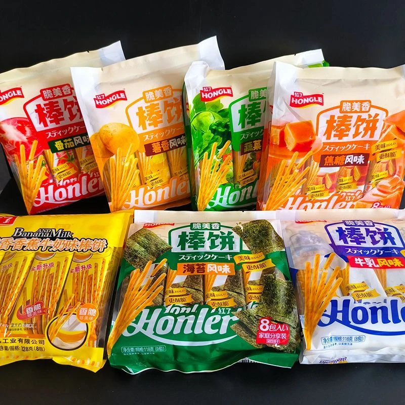 红了脆美香118g棒棒饼干磨牙棒香蕉牛奶蔬味儿童香脆休闲零食袋装