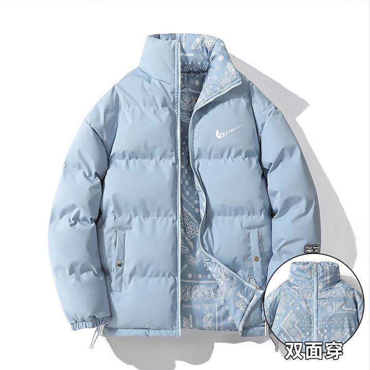 品牌冬季男女情侣款棉服男士棉衣休闲运动立领加厚保暖双面穿棉袄