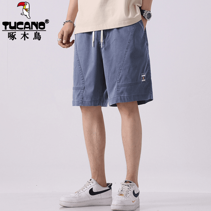 啄木鸟夏季薄款男士休闲裤运动宽松潮流五分裤时尚百搭简约松紧裤