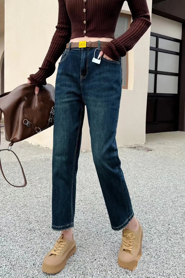 胖胖肥肥秋季新款加肥加大码牛仔裤烟管裤