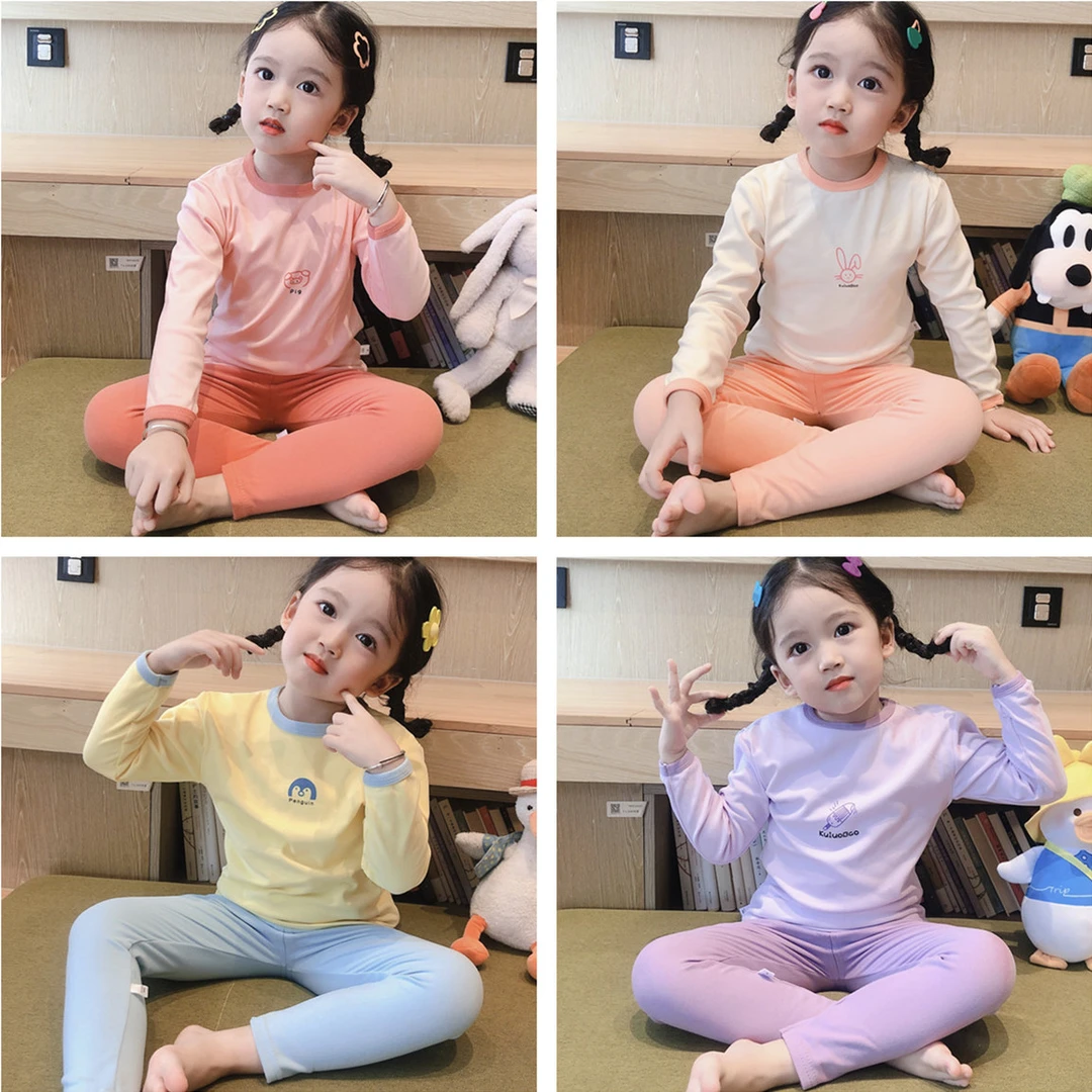 茜露妙秋季儿童秋衣秋裤男女孩家居服中小童睡衣德绒秋冬宝宝秋衣