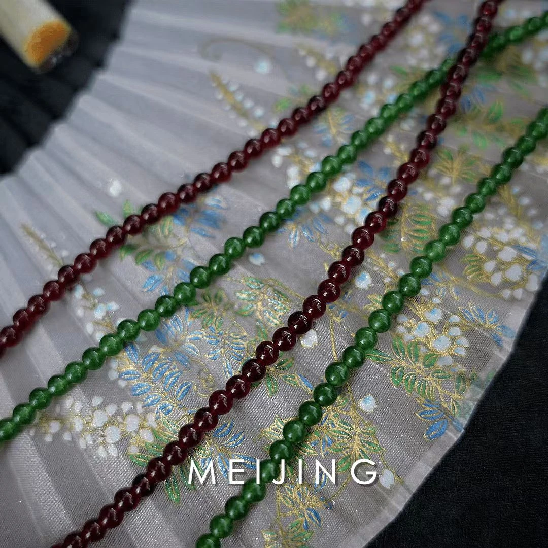 铜合金合成锆石项链 大自然手工串珠项链两色小众高级感简约