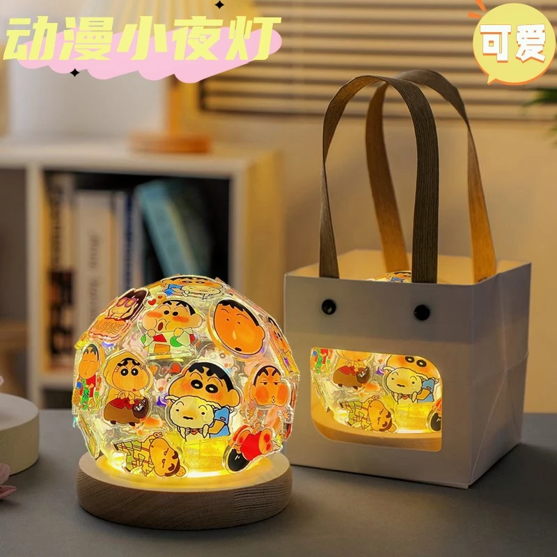 创意蜡笔小新小夜灯毕业季小丸子手工小夜灯哆啦A梦DIY小夜灯礼物