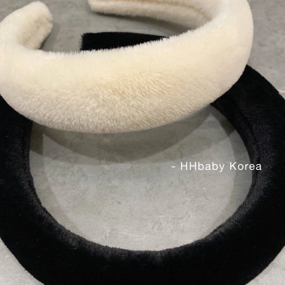 【HHBABY KR】韩国仿兔毛毛海绵发箍增高颅顶网红外出毛绒头箍女