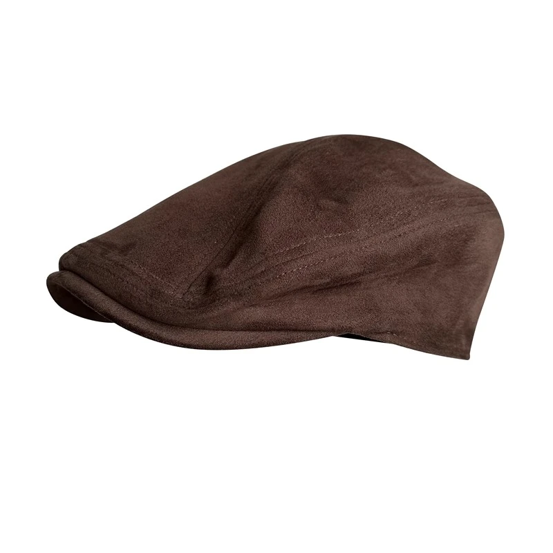 秋冬咖啡色帽子男复古前进帽女文艺新款舌帽百搭纯色鸭嘴帽