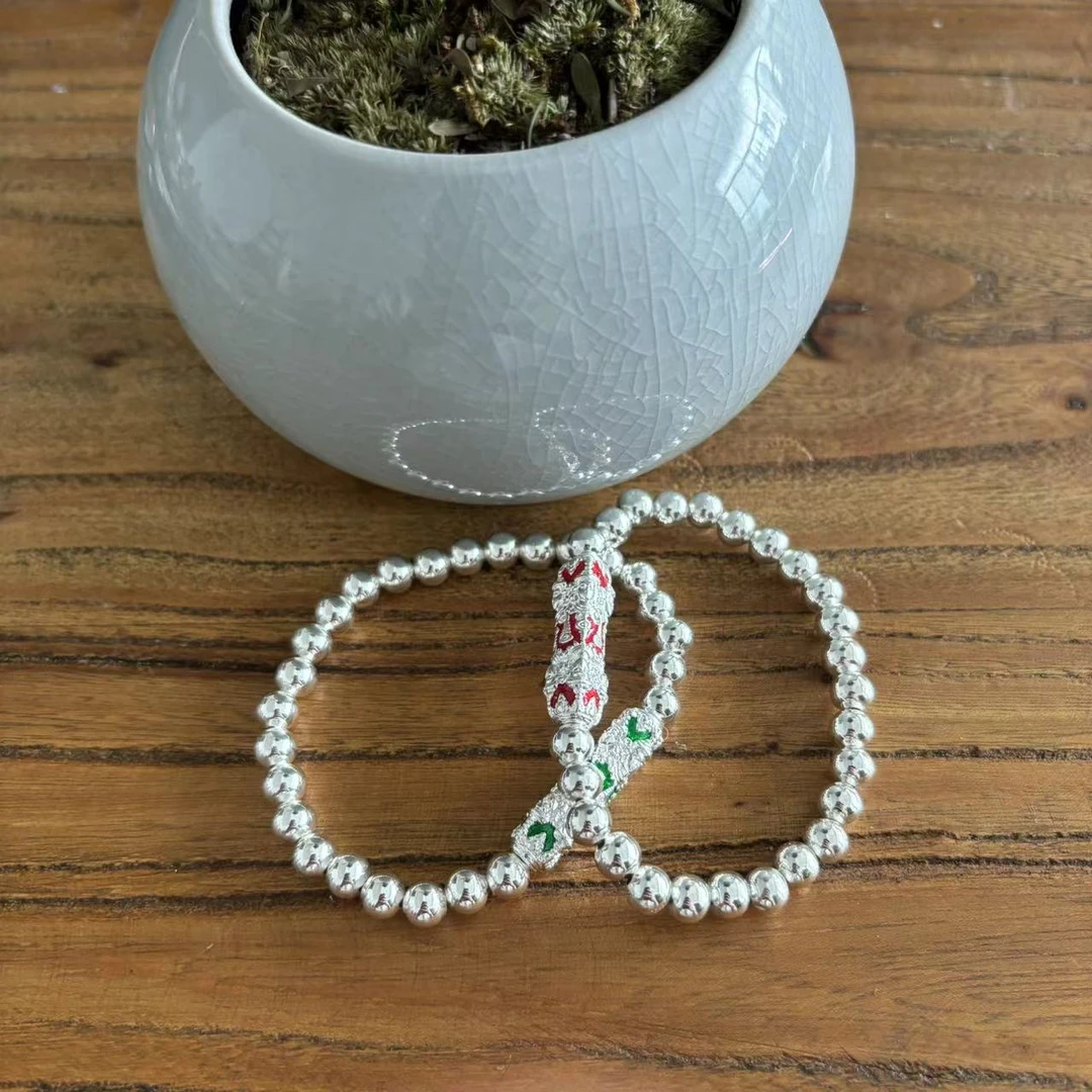 非金属珐琅手链 通天四面手链 精美925