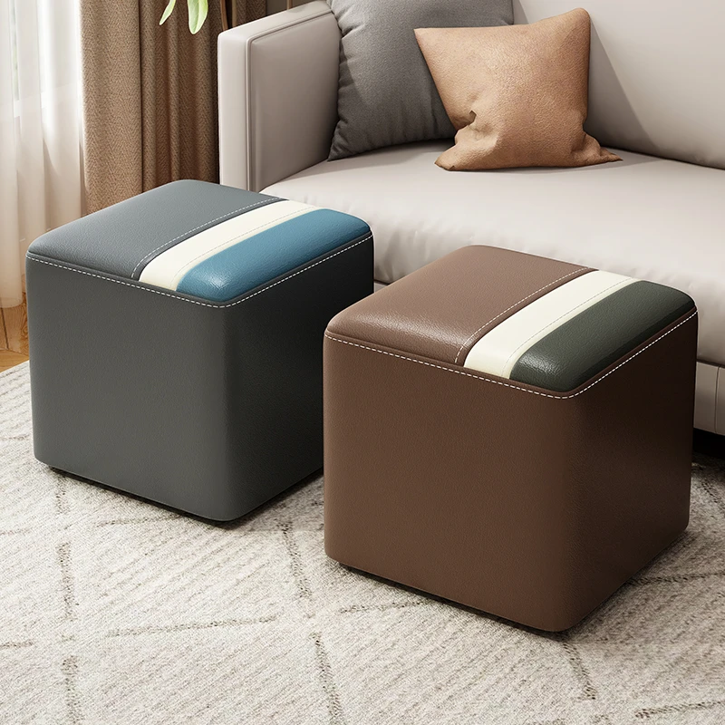 小凳子家用客厅矮凳轻奢高级感茶几拼色沙发凳小板凳结实耐用坐墩