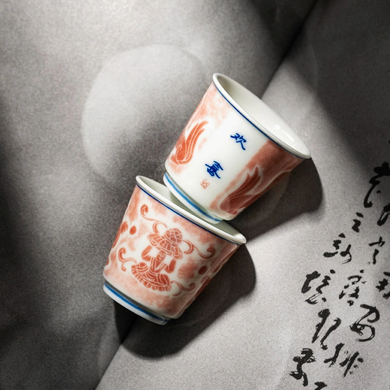祖奇云窟万象柴烧茶杯主人杯陶瓷高端功夫茶具个人专用白瓷品茗杯
