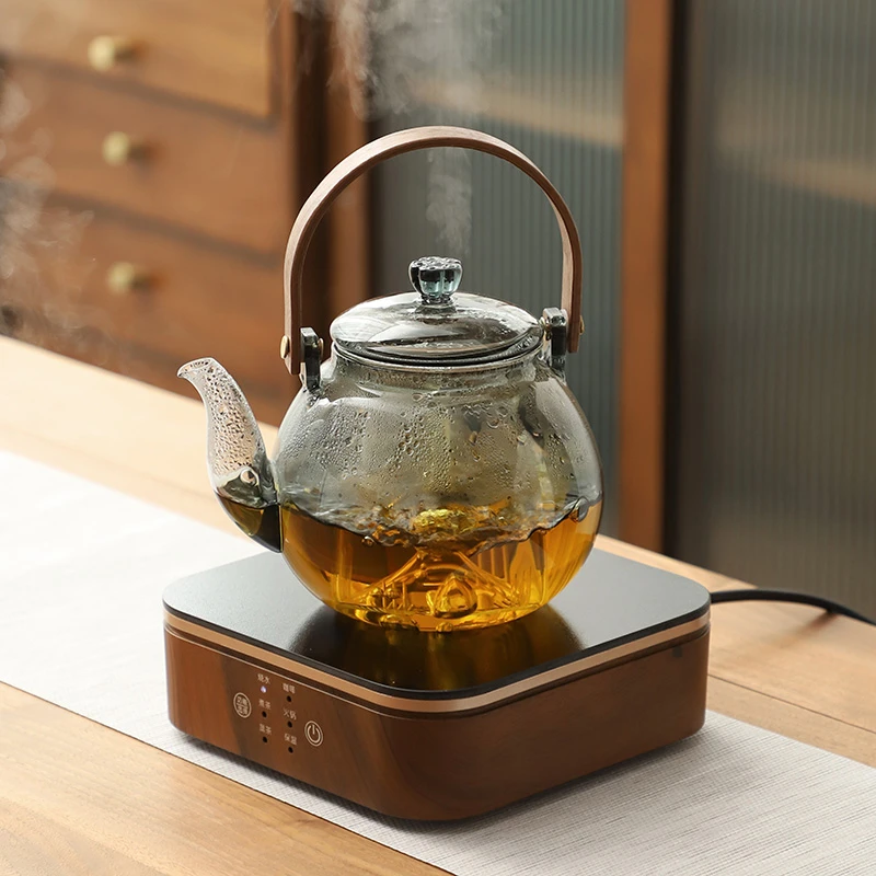祖奇高硼硅玻璃电陶炉煮茶壶双内胆煮茶器小型电热煮茶炉套装两用