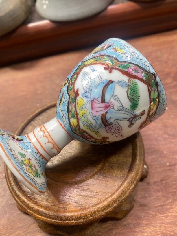 回流 瓷器 小杯手工陶瓷主人杯手绘描金珐琅彩彩绘创意精美