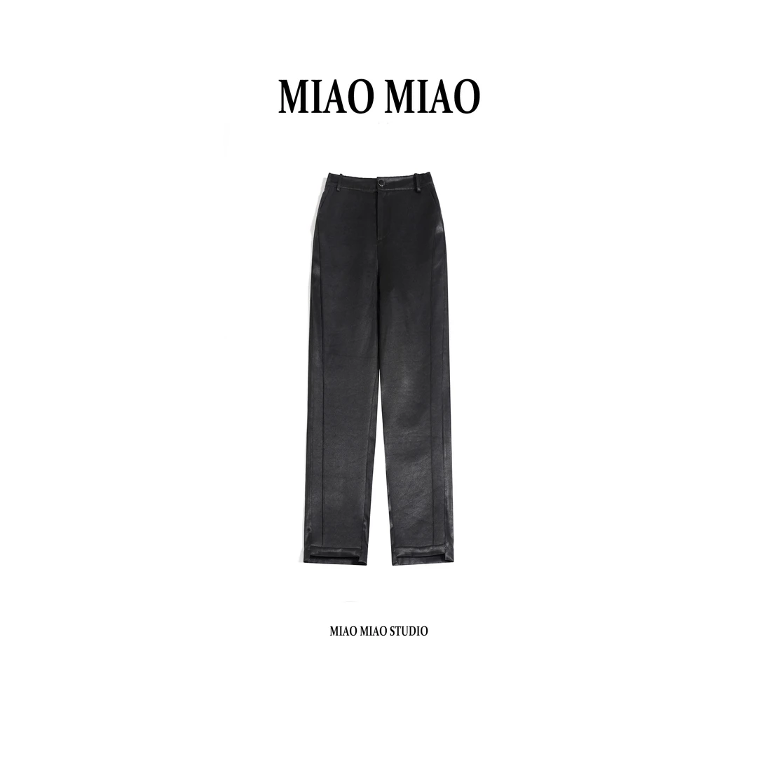 【玄霜】淼淼家30200冬季上新气质百搭重磅牛皮缎香云纱小脚裤
