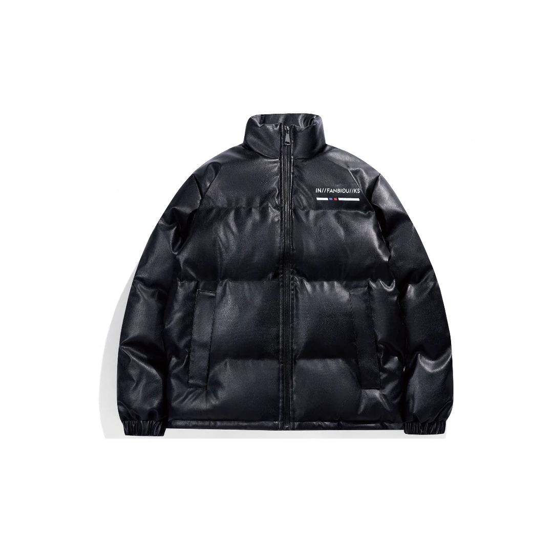 【YF】潮牌 美式简约字母印花棉服外套