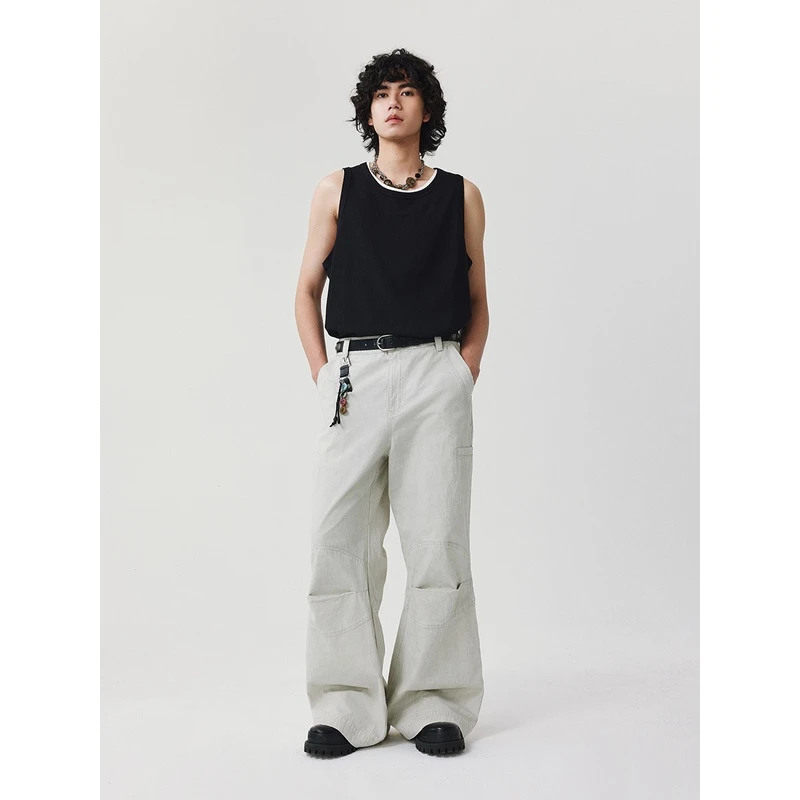 LIMPIDOCULUS 设计师款四色肌理纹路基础夏季背心