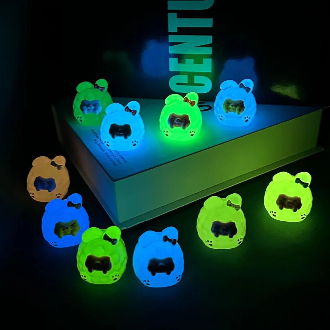 新款4代夜光KIKI折耳兔团子diy树脂车载摆件