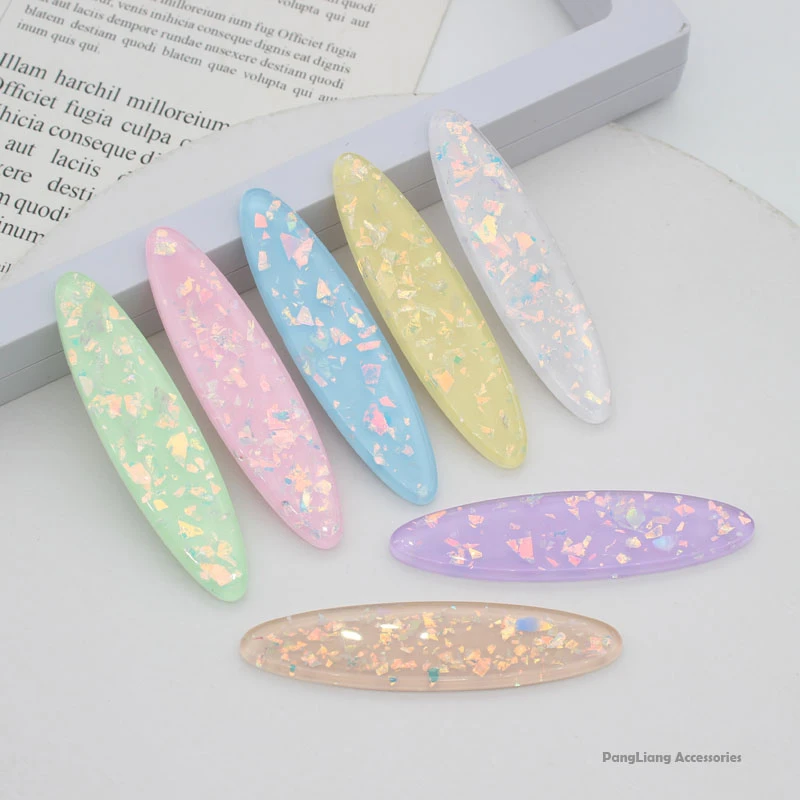 2567细闪彩色尖角长条发夹发饰贴片手工DIY饰品材料配件