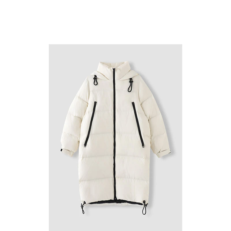 果果简约通勤中长款羽绒服女冬季保暖外套-HWZA055
