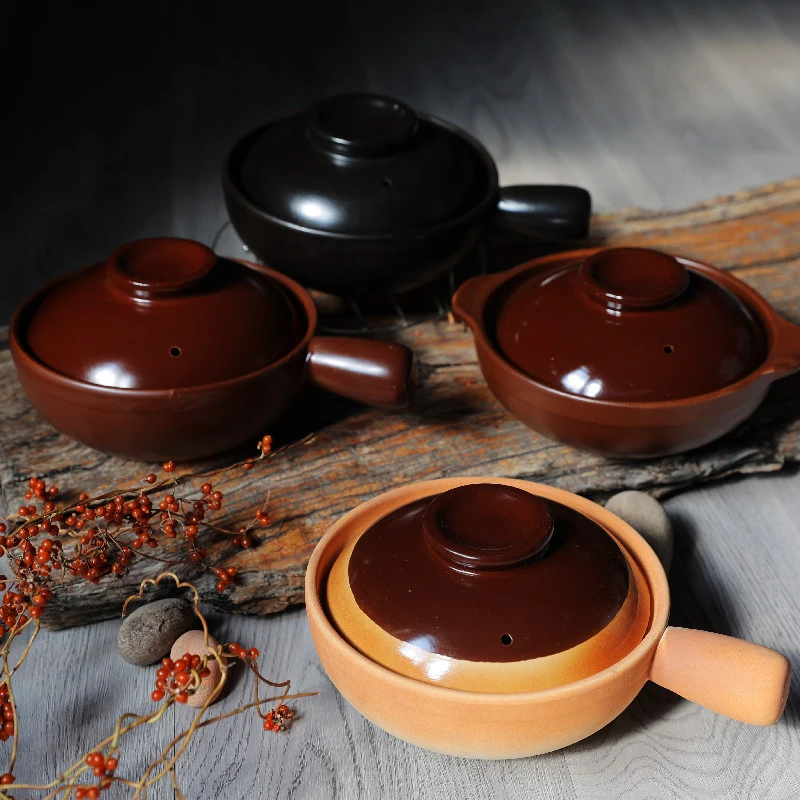 干烧单人单柄土砂锅沙煲仔饭砂锅菜商用简约手柄老式耐高温天然气