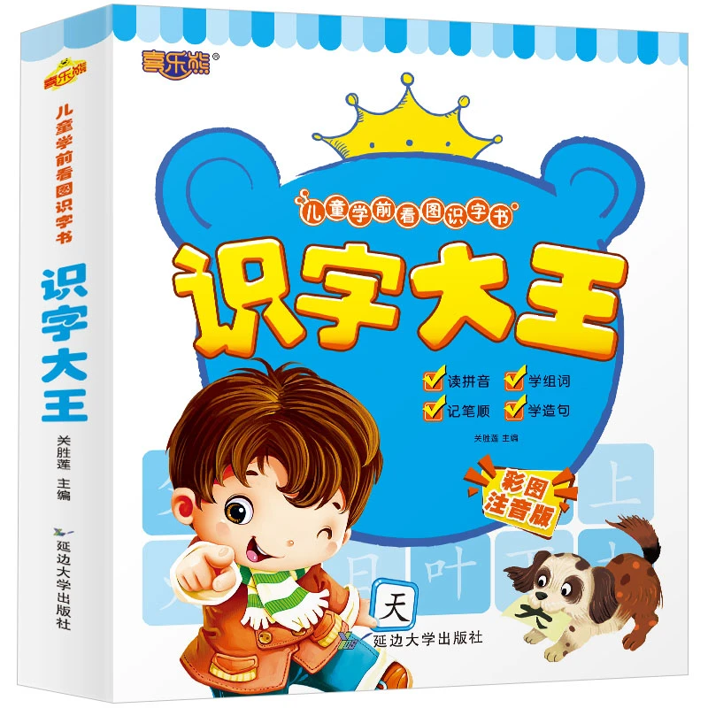 识字大王注音版 笔画笔顺部首组词造句0-3-6岁学龄前看图识字教材
