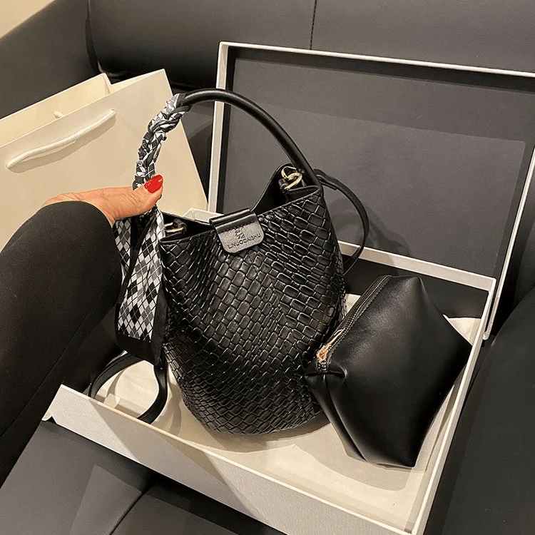 【赠丝巾赠小包子母包】女新款女包通勤水桶包百搭时尚洋气2824