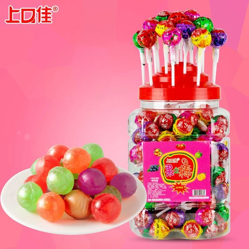 果之棒水果高颜值棒棒糖年货糖果桶装网红棒棒糖果多种口味混合装